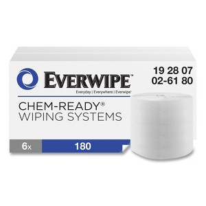 Tork Chem-Ready Dry Wipes, 1-Ply, 5 x 2.16, Unscented, White, 180/Roll, 6 Rolls/Carton - 1 of 4