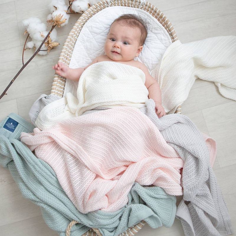 Living Textiles Baby Organic Celullar Baby Blanket - White, 3 of 7