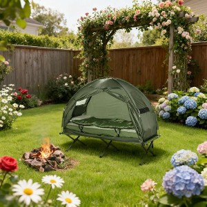 Ridstar 76 in. W Portable Single-Person Multi-Functional Folding Camping Tent-Green - 1 of 4