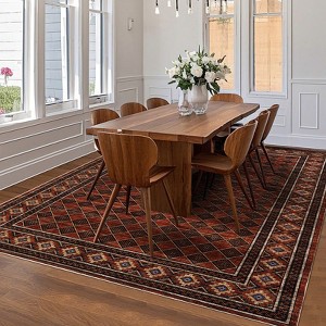 Farmhouse Doormat Washable Non Slip Low Pile Non Shedding Braided Print Accent Rug Bath Mat for Entryway Kitchen,Multiple Sizes - 1 of 4