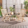 Marcus Teak Folding Arm Chair Indoor/Outdoor (Set Of 2) - PAT6601 - Natural - Safavieh - image 3 of 4