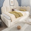 Lift-up Velvet Daybed with Storage Underneath, Twin Size Upholstered L-shaped Corner Sofa Bed with Metal Slats Support, No Box Spring Needed - 4 of 4