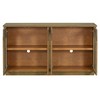 Hostack 4-Door Sideboard Cabinet with Glass Doors, Large Storage Sideboard with Adjustable Shelves for Kitchen and Dining Room, Old Pine - 2 of 4