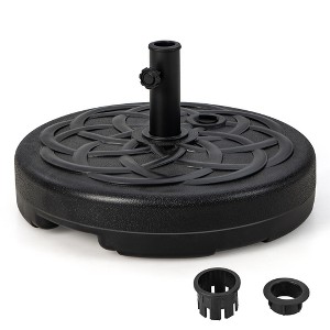 Costway 22'' Patio Fillable Round Umbrella Base Stand Water/Sand Fit Pole 1.5'' & 1.9'' - 1 of 4