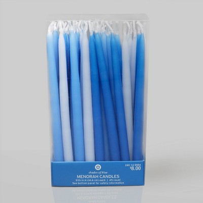 45ct 5.75" Hanukkah Menorah Candles Shades of Blue