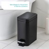 Home Zone Living 1.3 Gallon Slim Stainless Steel Trash Can with Step On Pedal and Soft Close Lid, Black - 2 of 4
