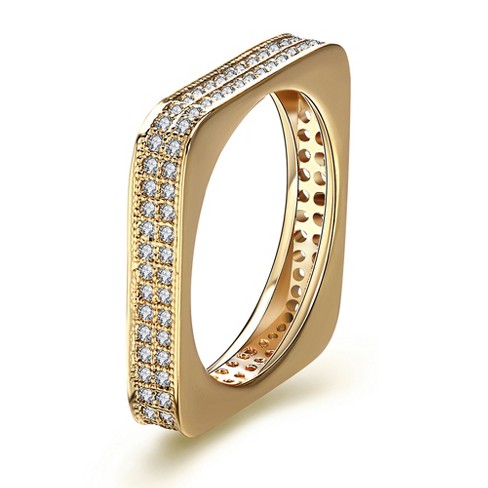 Square Eternity Wedding Band Ring for Women Cz Gold Plated Ginger Lyne Collection - image 1 of 4