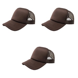 3 Pack Trucker Hats Classic Mesh Back Caps Adjustable Snap Closure - 1 of 4
