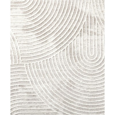 Maya Ivory High-Low Texture Rectangular Runner Rug
