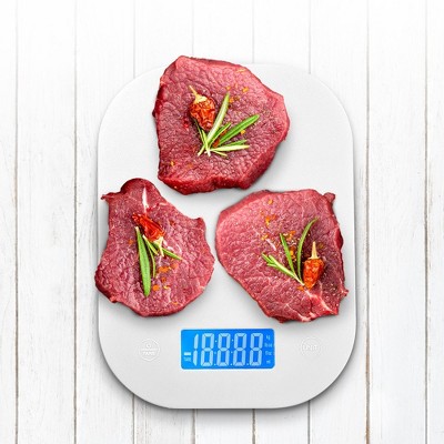 White High Precision Digital Kitchen Scale with LCD Display