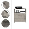 Kumasinova 23" Modern Nightstand with Shelf,Bedside Table with Single Door Cabinet,Wooden Night Stand with Metal Handles for Bedroom,Bedroom Furniture - 4 of 4