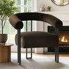 Velvet Accent Chair for Bedroom,Modern Barrel Armchair with Upholstered Velvet Backrest,Comfy Lounge Seating for Living Room-Maison Boucle - 2 of 4