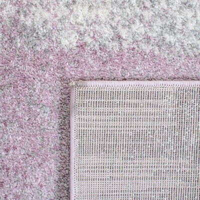 Gray and Purple Abstract Synthetic Area Rug, 2'6" x 4'