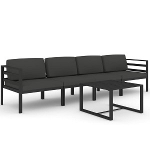 vidaXL Patio Furniture Set Outdoor Sectional Sofa Set Aluminum Anthracite - 1 of 4