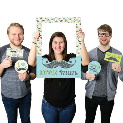 Big Dot of Happiness Dashing Little Man Mustache Party - Party Selfie Photo Booth Picture Frame & Props - Printed on Sturdy Material