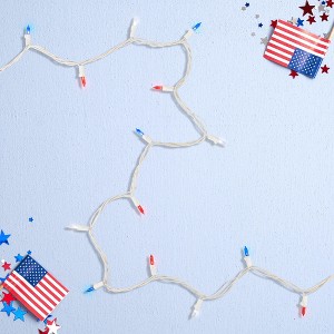 Northlight Patriotic LED Mini Christmas Light Set - 15.5' White Wire - 50ct - 1 of 4