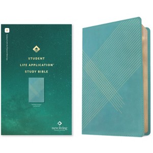 NLT Student Life Application Study Bible, Filament Enabled (Leatherlike, Teal Blue Striped, Red Letter) - (Leather Bound) - 1 of 1