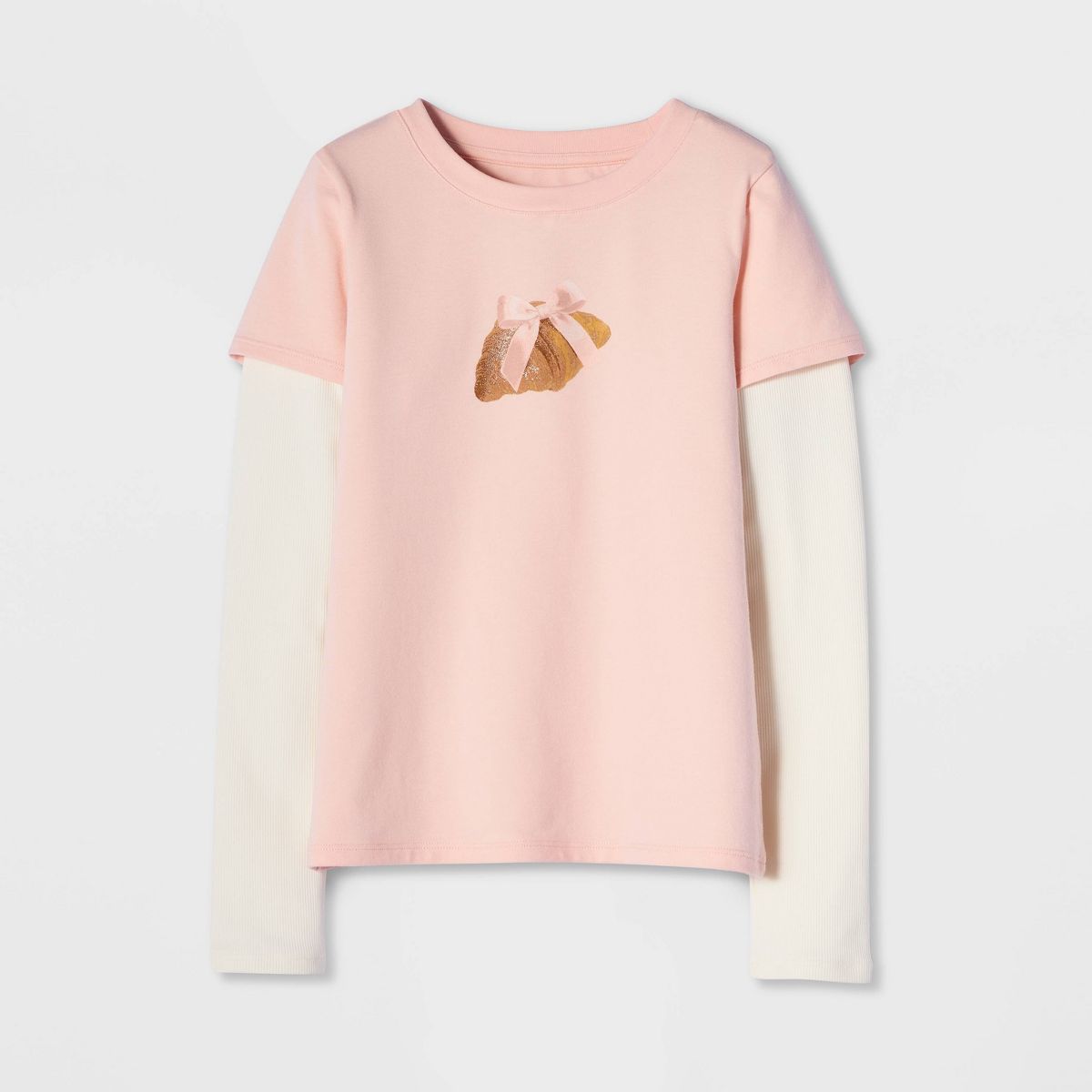 Girls' Long Sleeve 'Croissant' Graphic T-Shirt - Cat & Jack™ - thumbnail 5