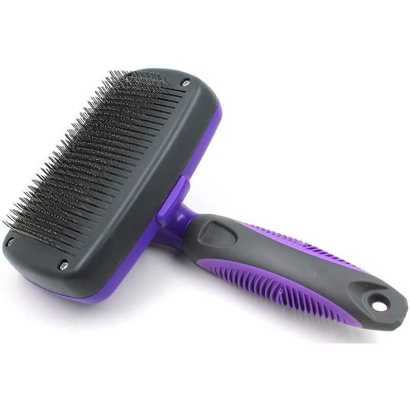 Link Worldwide Self Cleaning Dog and Cat Slicker Brush - Perfect for Grooming Tangled and Loose Hair, 3 of 7