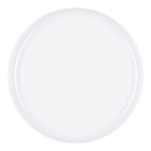 Smarty Had A Party 10" White Flat Round Disposable Plastic Dinner Plates (120 Plates) - 1 of 4