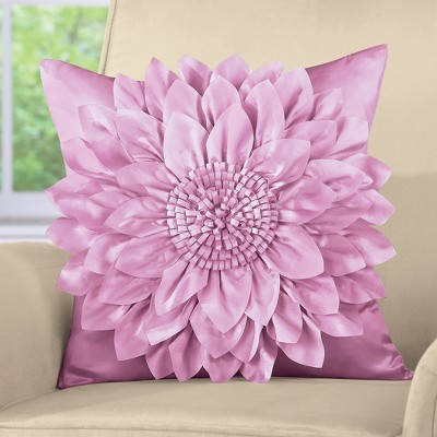 Luxurious Rose Satin Floral 17" Pillow Cover