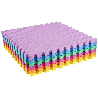 Image of BalanceFrom Fitness 24 Square Foot Interlocking EVA Foam Exercise Mat Tiles, Home Gym Flooring, Lightweight 6 Pounds, 1 Inch Thick, Multicolor