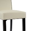 Sapphtopaz Modern Bar Stools Set of 2, PU Upholstery Dining Chairs with Wood Legs, Barstools with Footrest, High Chair for Kitchen Island - 3 of 4