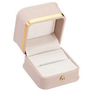 Unique Bargains Cloth PU Leather Wedding Ring Box - 1 of 4