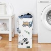 Sweet Jojo Designs Boy Foldable Laundry Hamper with Handles Construction Truck Green and Blue - 3 of 4