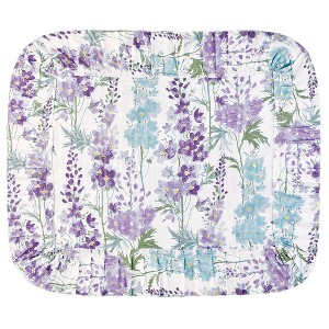 Collections Etc Jenni Floral Lightweight Plissé Ruffled Edge Pillow Sham Gender Neutral Purple - 1 of 2