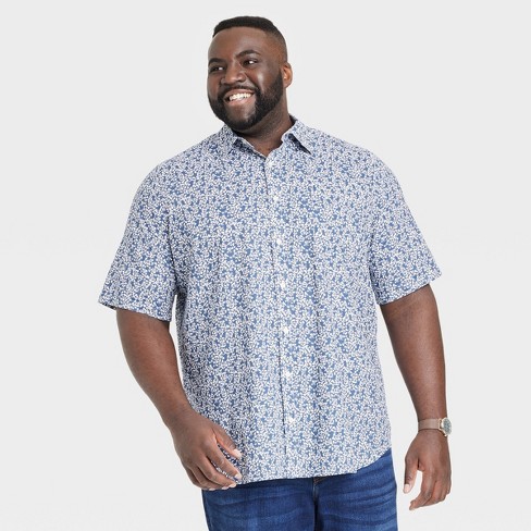 Mens floral short sale sleeve button down