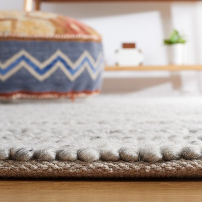 Gray Flat Woven Handmade Wool Rectangular Rug 3' x 5'