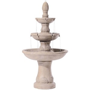 John Timberland Domanico Italian 3 Tier Bubbler Outdoor Floor Water Fountain 57" for Yard Garden Patio Home Deck Porch House Exterior Balcony Roof - 1 of 4