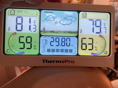 ThermoPro TP280C 300M Wireless Weather Station Chargeable Room Thermomether  Hygrometer With Weather Forecast Big LCD Display