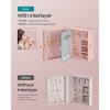 Jelly Pink Portable Travel Jewelry Box Organizer - Book Design with Mirror, 4.6 x 5.2 x 2.8 Inches, Faux Suede Lining - 3 of 4