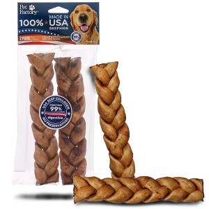 Pet Factory Made in USA Beefhide Braided Sticks - 1 of 4