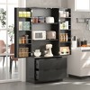 Storage Cabinets, 71" Kitchen Pantry Cabinet with 8 Hanging Shelves and 2 Large Drawer, Freestanding Tall Cupboard for Living Room - 2 of 4