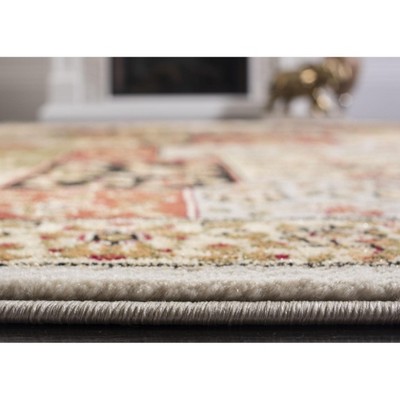 Grey and Multicolor Floral 4' x 6' Synthetic Area Rug