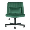 TopComfy Task and Office Chairs Luxurious Velvet Criss Cross Armless Adjustable Swivel Tilt For Home Office Gaming Makeup, Green, 25.98"*22.44"*11" - 2 of 4