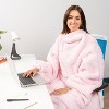 PAVILIA Fluffy Wearable Blanket with Sleeves for Women Men Adults, Fuzzy Warm Plush Snuggle Pocket Sleeved TV Throw - 4 of 4