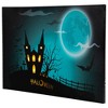 Northlight 23.5" Halloween Prelit LED Church in Cemetery Canvas Wall Art - Teal Blue/Black - 4 of 4