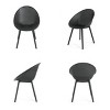 7 Piece Outdoor Patio Dining Set,Acacia Wood Dining Table and 6 PP Dining Chairs Set,Garden Dining Furniture Set with Umbrella Hole-Coolbibila - 4 of 4