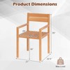 Costway 1/2/4 PCS Outdoor Teak Wood Chair Patio Dining Armchair with Slatted Seat & Backrest - 3 of 4