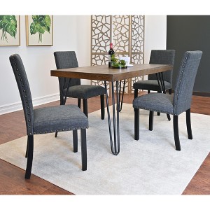 NicBex Dining Room Table Set for 4 Morden Dining Table Set with Wooden Tabletop, Metal Legs and 4 Upholstered Chairs for Dining Room - 1 of 4