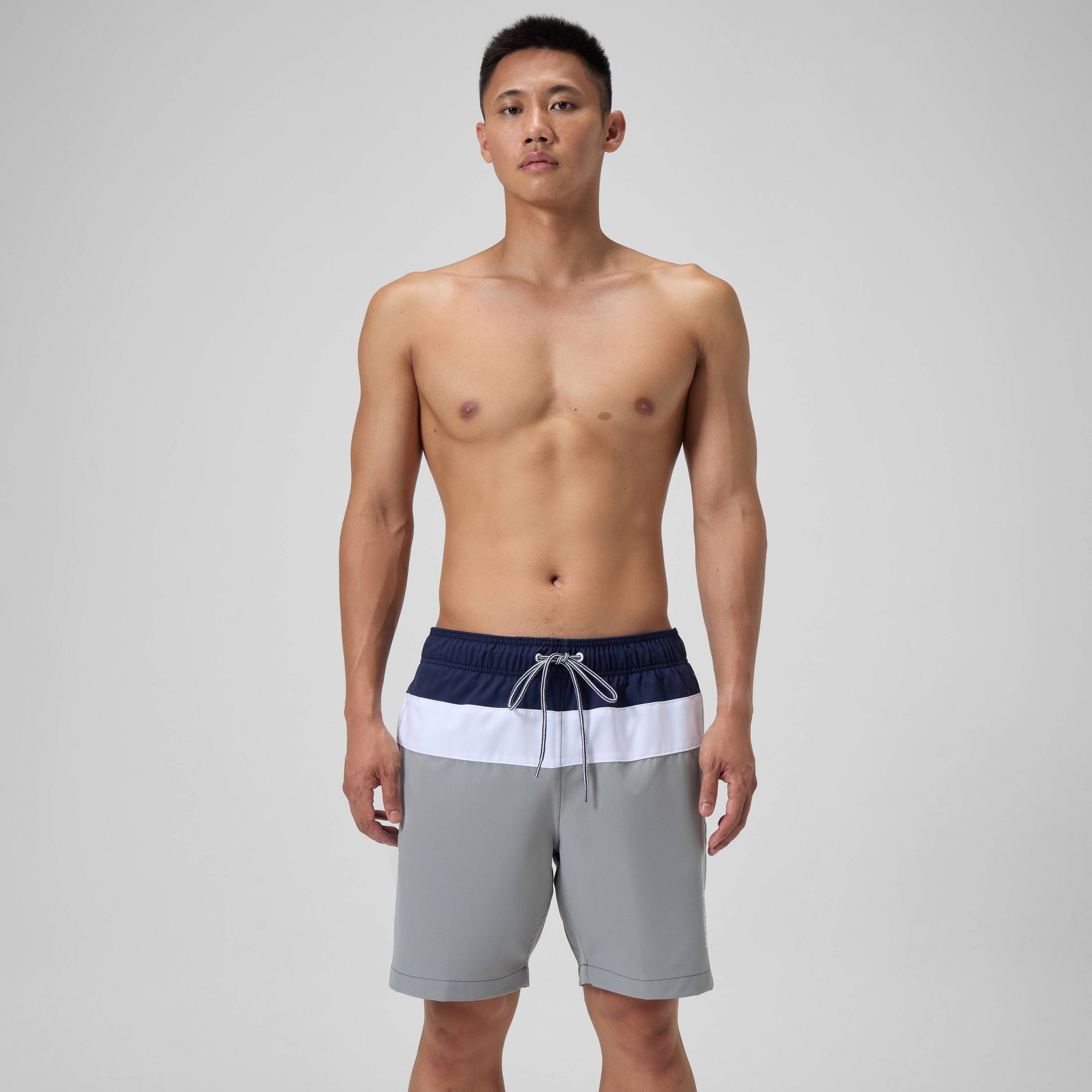 Men's 7.5" Speedo Colorblock Swim Shorts - Navy/White/Gray