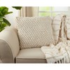 20"x20" Oversize Down Filled Crochet Pom-Pom Square Throw Pillow - Saro Lifestyle - 3 of 3