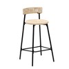 PAGED Bar Stools Set of 2 Modern Swivel Counter Stools with Hand Woven Seat and Metal Frame for Dining Room - 3 of 4