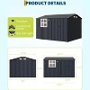 10x8FT Outdoor Metal Storage Shed with Sloped Roof, Lockable Doors, Solar Light & Windows - 3 of 4