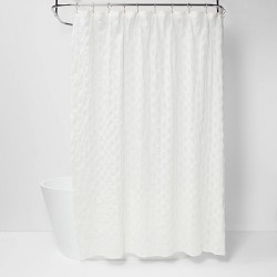 Woven Shower Curtain White Threshold Target