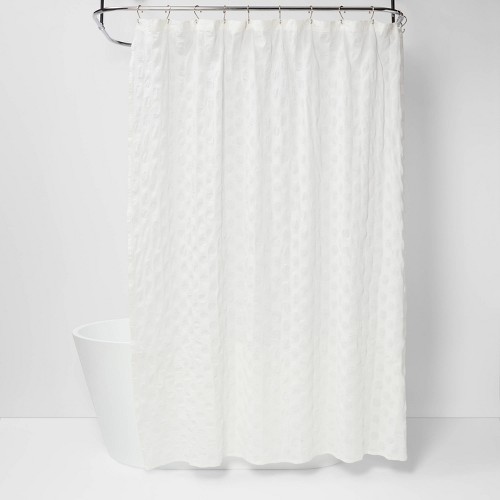 Dots Pattern Opaque Shower Curtain White - Project 62